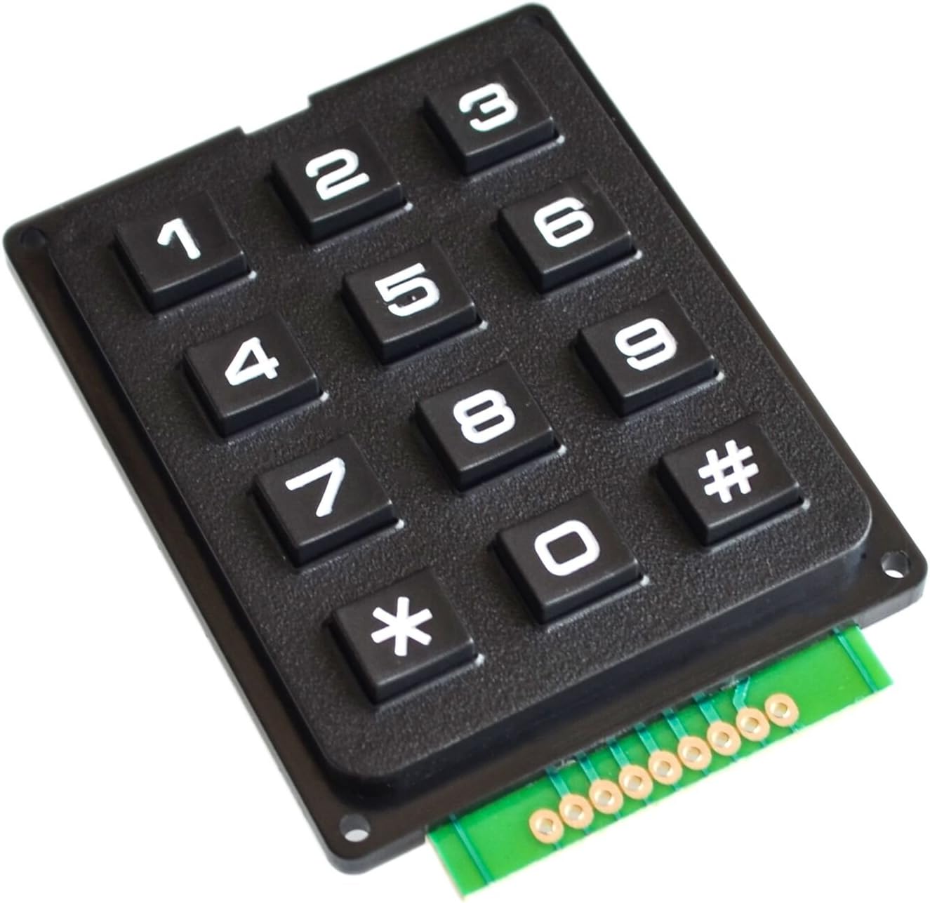 3 x 4 Matrix Array Keypad, Black External Membrane Keyboard Module Switch with 12 Keys for MCU