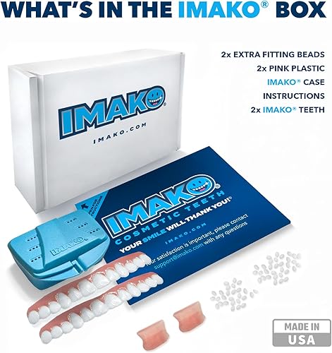 Miniatura 4 de Imako Cosmetic Teeth 2 Pack Large Natural Uppers Only- Arrives Flat Fit at Home Do it Yourself Smile Makeover