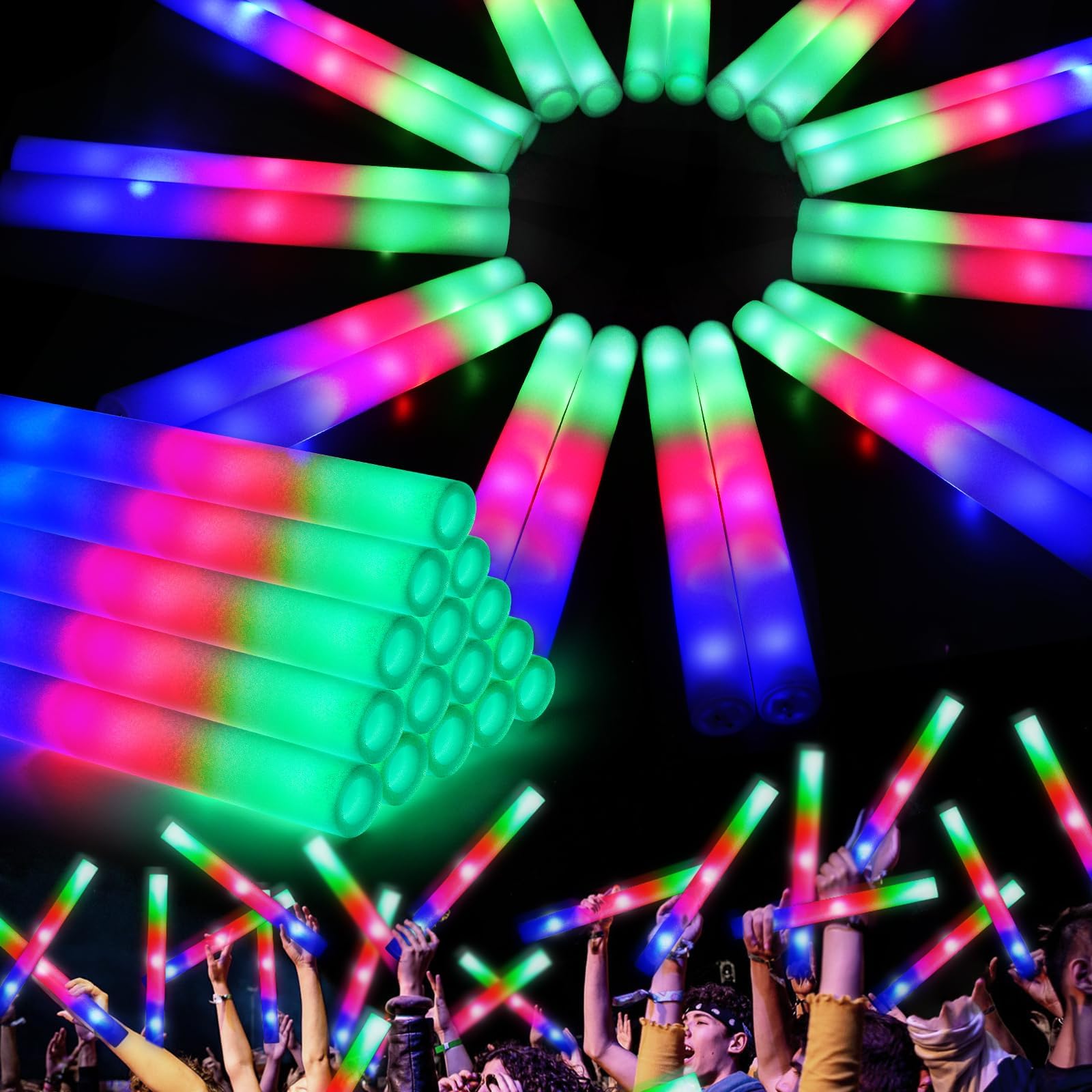 Amazon.com: SHQDD 46PCS Foam Glow Sticks, Foam Light Up Sticks