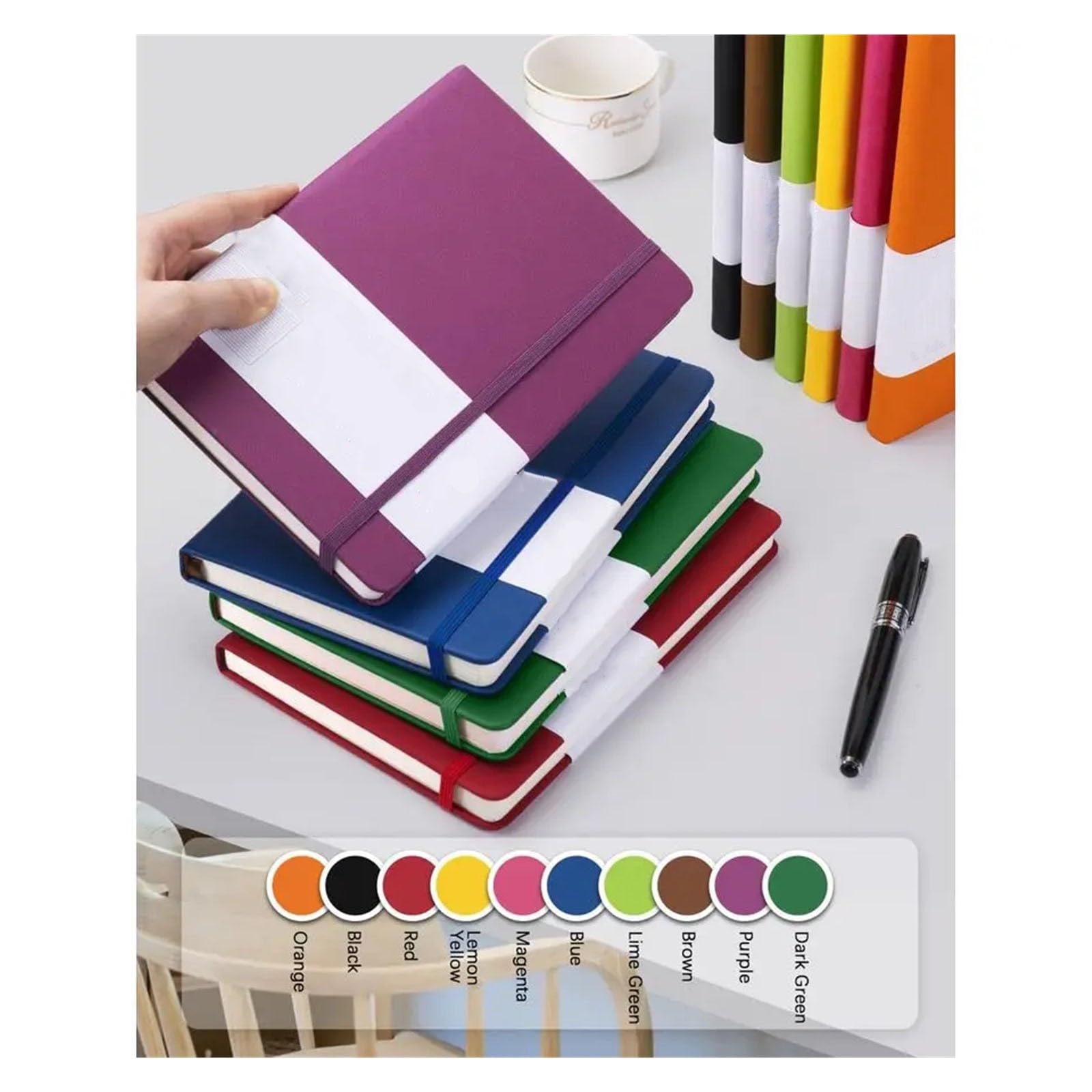 Hardcover-Tagebuch-Notizbücher, 10 Packungen, A5, liniert for Schreiben