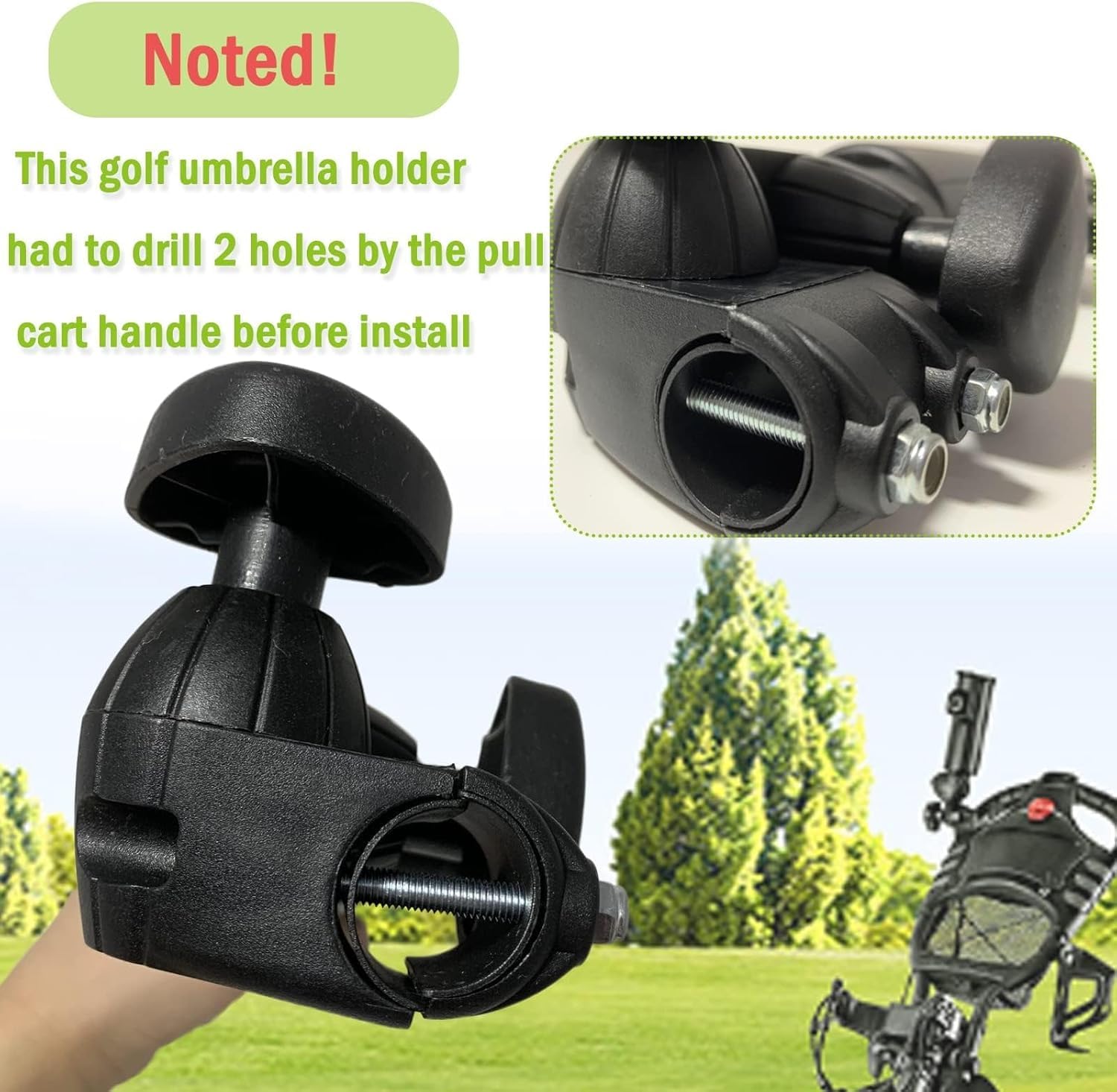 Soporte para Paraguas de Golf Universal Ajustable Negro