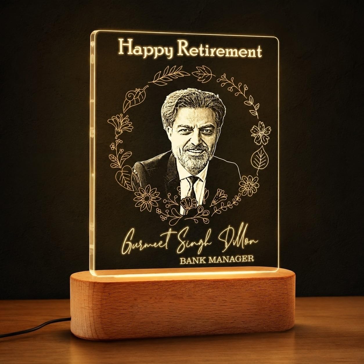 ZOCI VOCI LED Acrylic Timeless Tribute: Personalized Retirement Gift,White-image-29