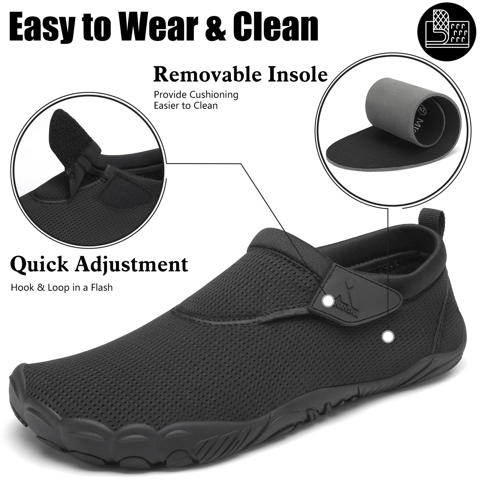 Mishansha Zapatos de Agua Antideslizante Secado Rápido para Hombre Mujer Playa Tallas 36-46