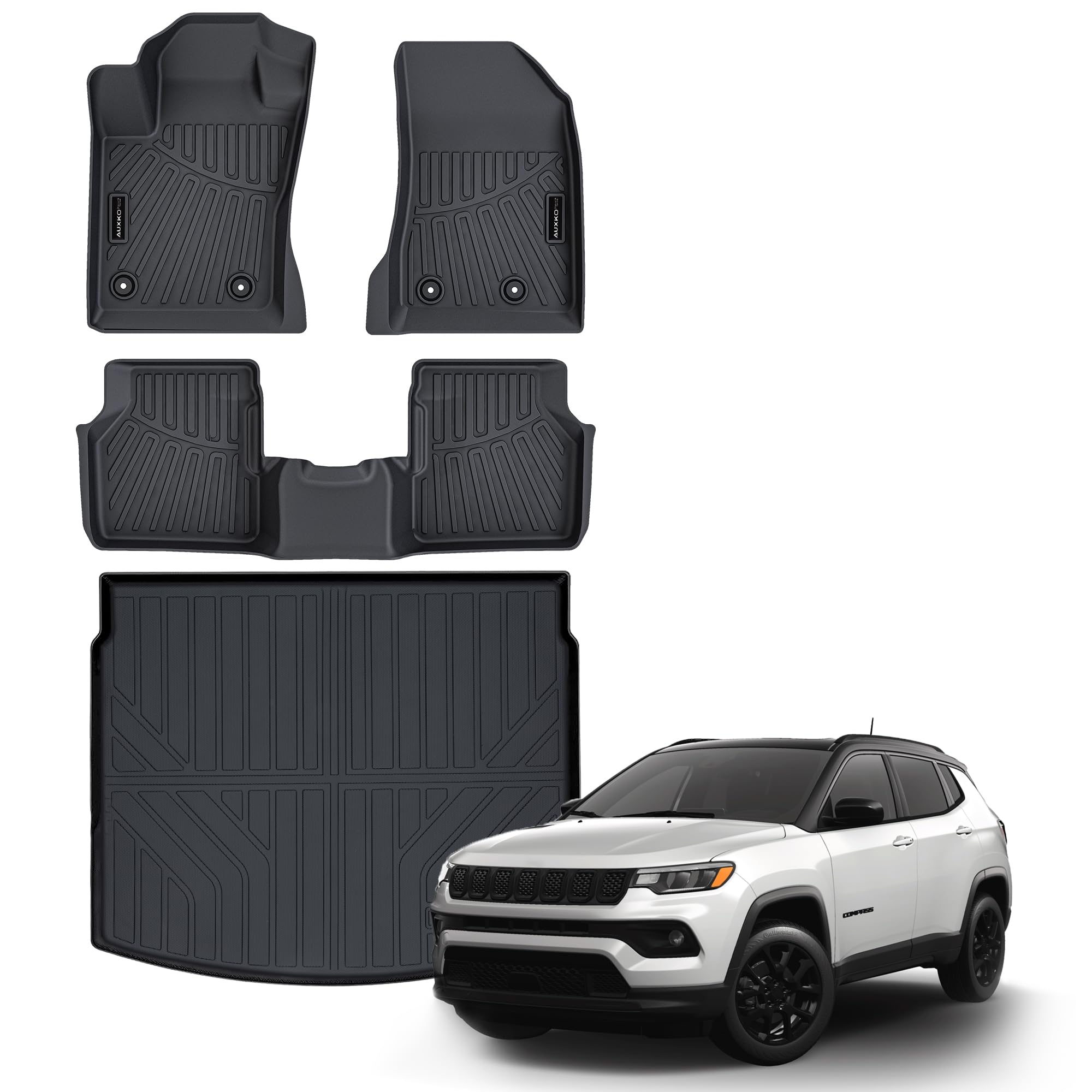 Premium All-Weather TPE Rubber Floor Liners & Cargo Mat for 2017-2026 Jeep Compass