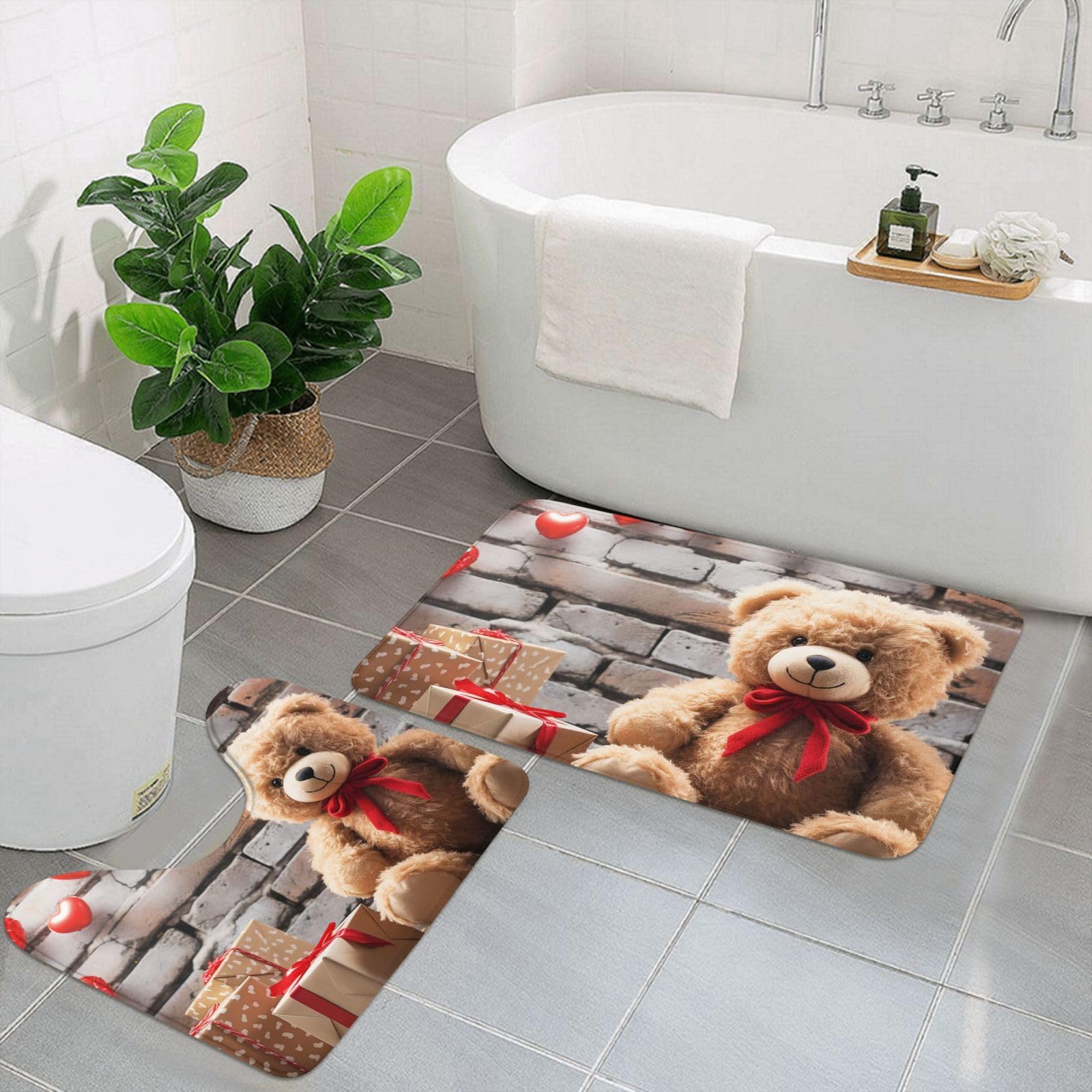 Tapis de bain absorbant doux et antidérapant lot de 2