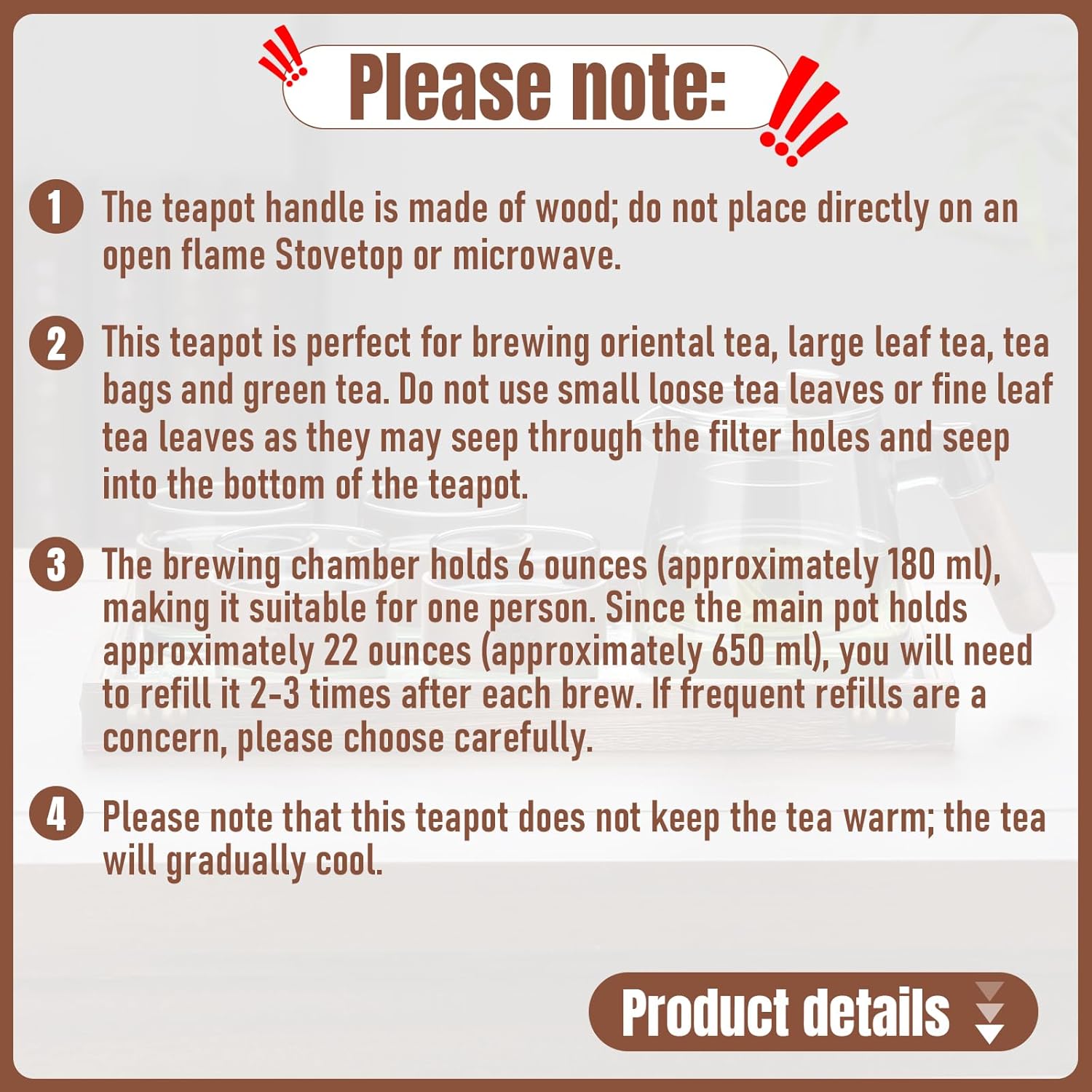 PARACITY Enchanti Tea Pot,650ml/22oz Glass Teapot with Removable Infuser,One Button Press to Filter the Tea Soup,Tea Water Separation Design, Borosilicate Glass Tea Infuser for Loose Leaf Oriental Tea