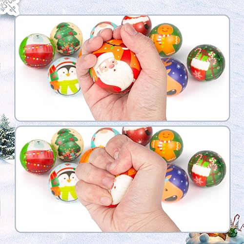 Miniatura 4 de AMOR PRESENT 16 bolas de estrés de Navidad para niños, juguetes para apretar, bolas sensoriales para el estrés, juguetes para la ansiedad, rellenos