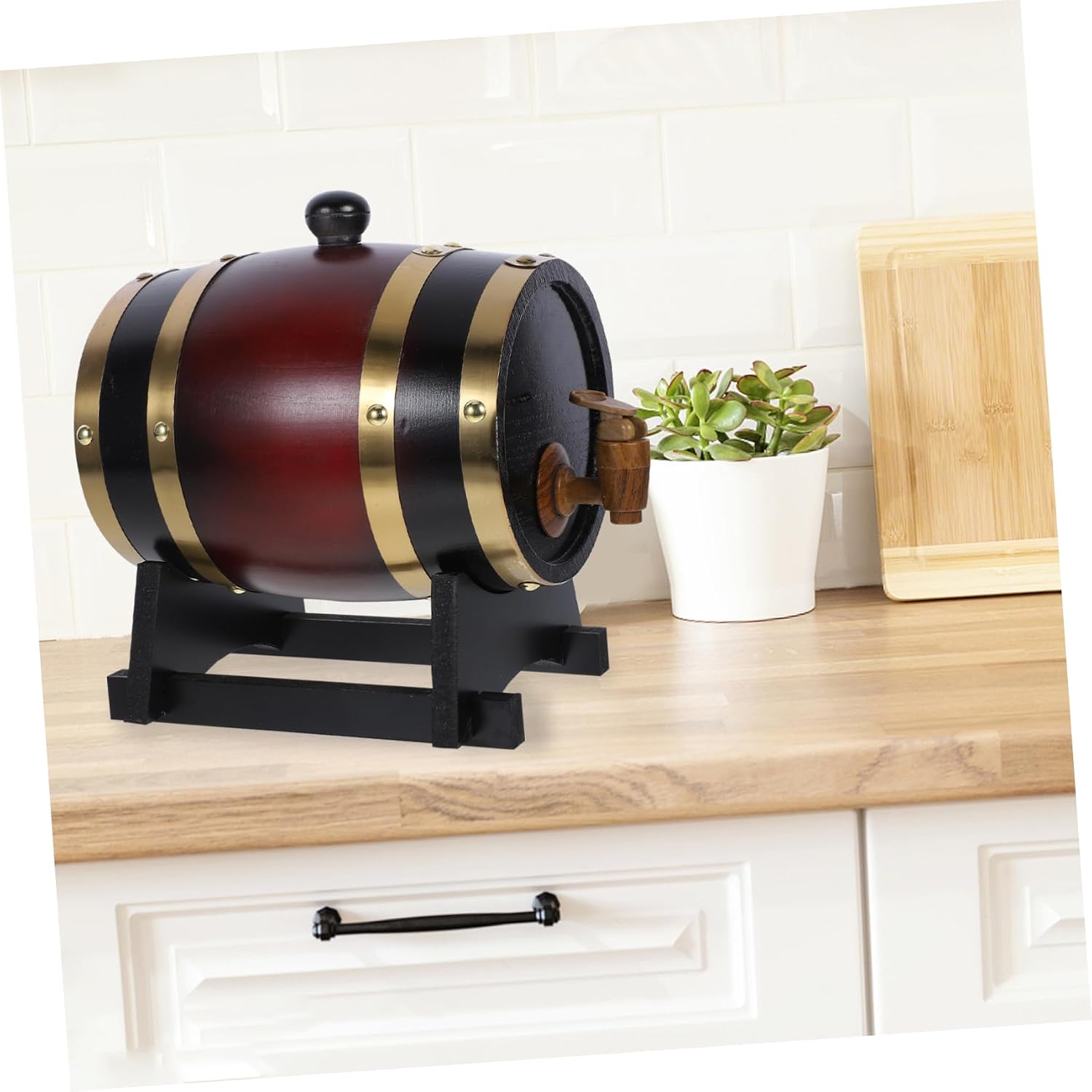 SOLUSTRE Solid Wood Beer Barrel Draft Beer Dispenser Oak Barrels for Aging Whiskey