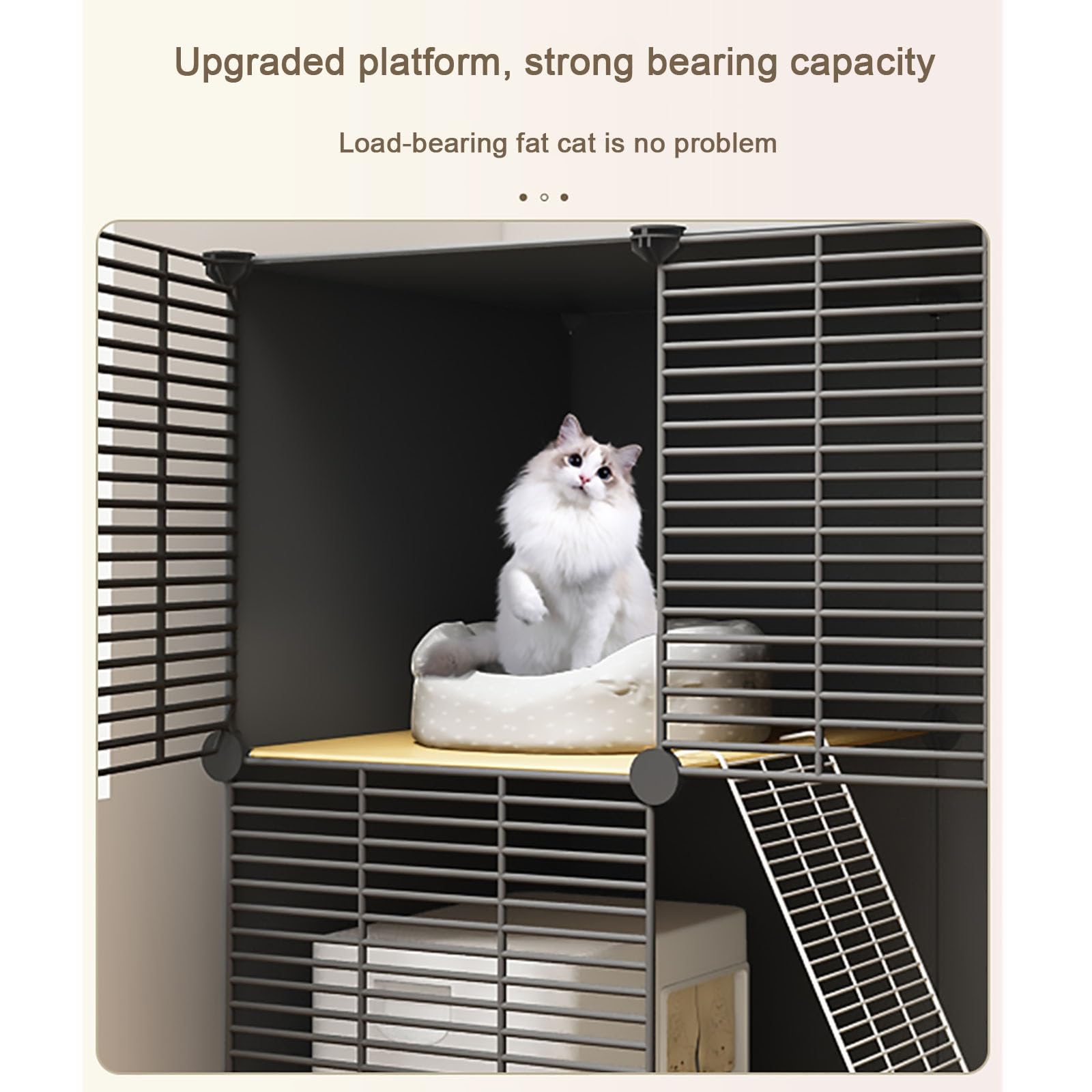 Gabbia per Gatti, Gabbie per Gatti da Interno, Recinto in Metallo Fai-da-Te per Gatti, Recinti Chiusi per Gatti, 75x49x111 cm, Ideale per Piccoli Animali e Conigli, Design Resistente con Gri