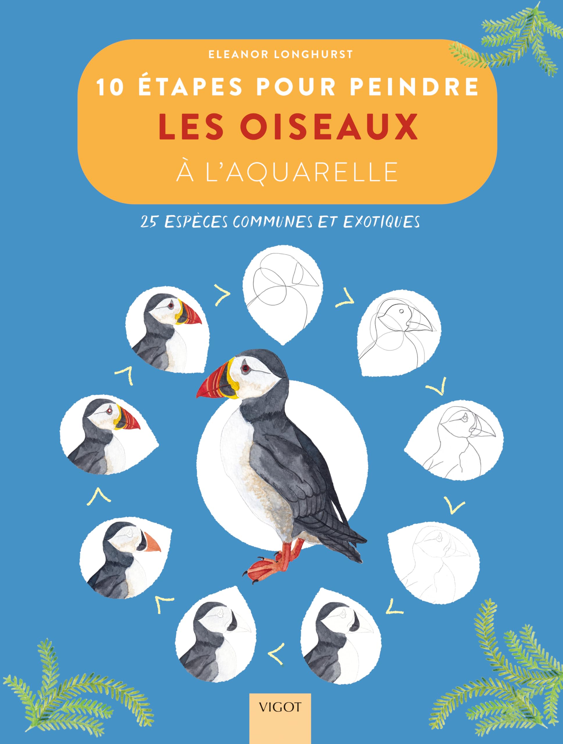 10 étapes pour peindre les oiseaux à l'aquarelle: 25 espèces communes et exotiques