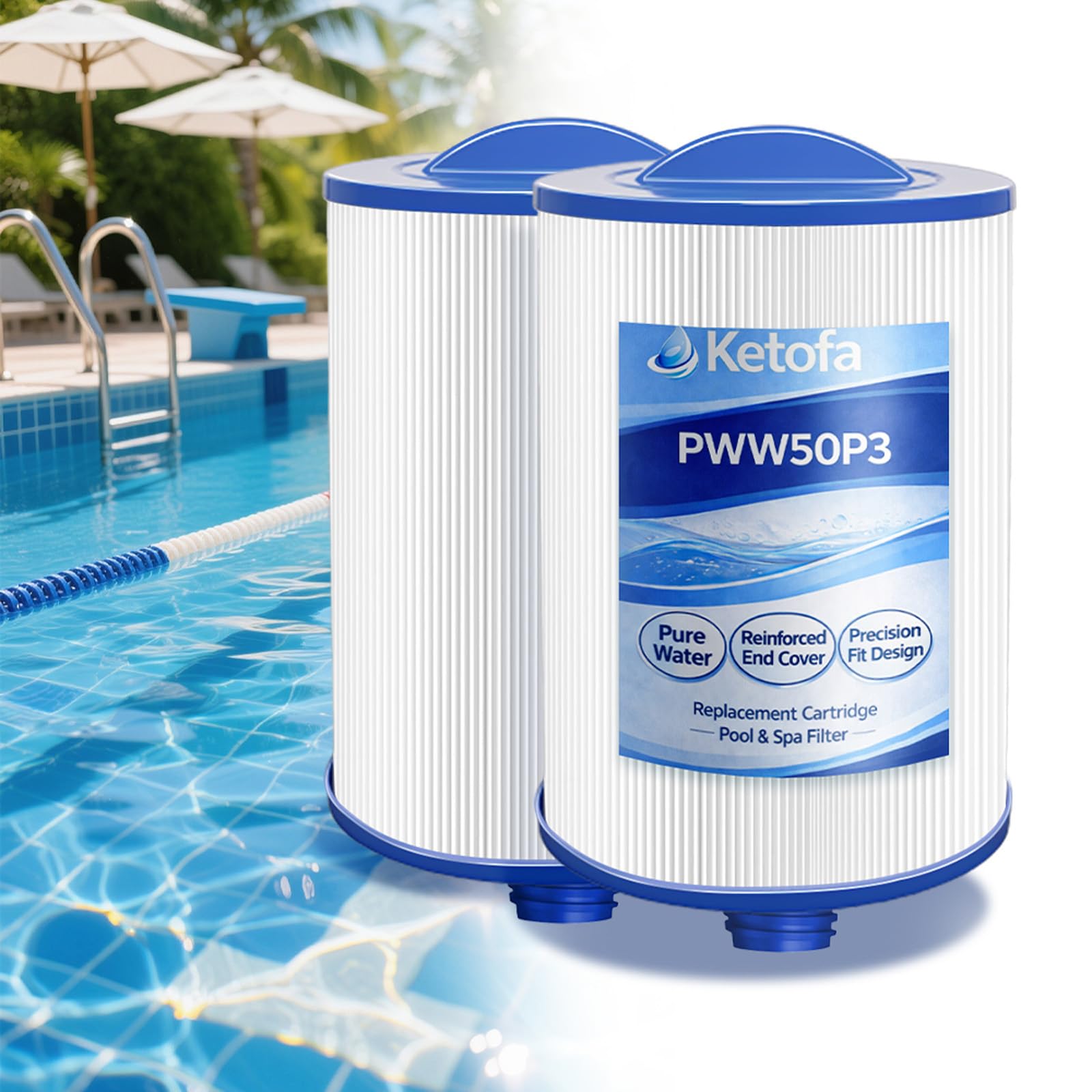 Photo 1 of ** dirt from transport**PWW50P3 Filter for Compatible with Pleatco Spa Hot Tub, PWW50P3 (1 1/2" Coarse Thread) Spa Filter Compatible with Unicel 6CH-940 Filbur FC-0359 Waterways 817-0050 Front Access Skimmer Aber Hot Tubs