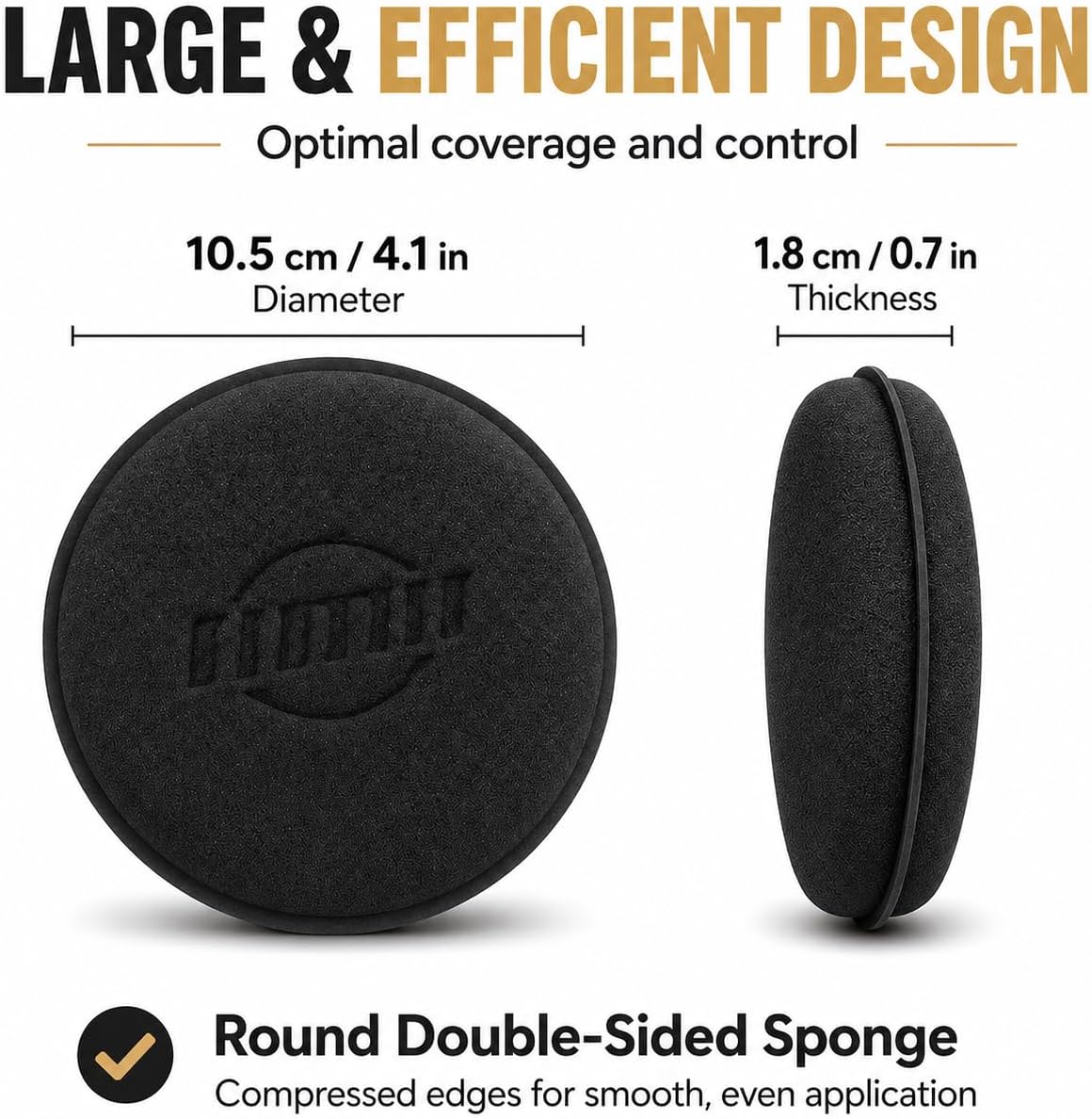 12 Pack Black Paint Sponge Applicators, Double-Side Art Craft Round Sponge for Painting, Waxing, Cleaning - 10.5cm Diameter image 2