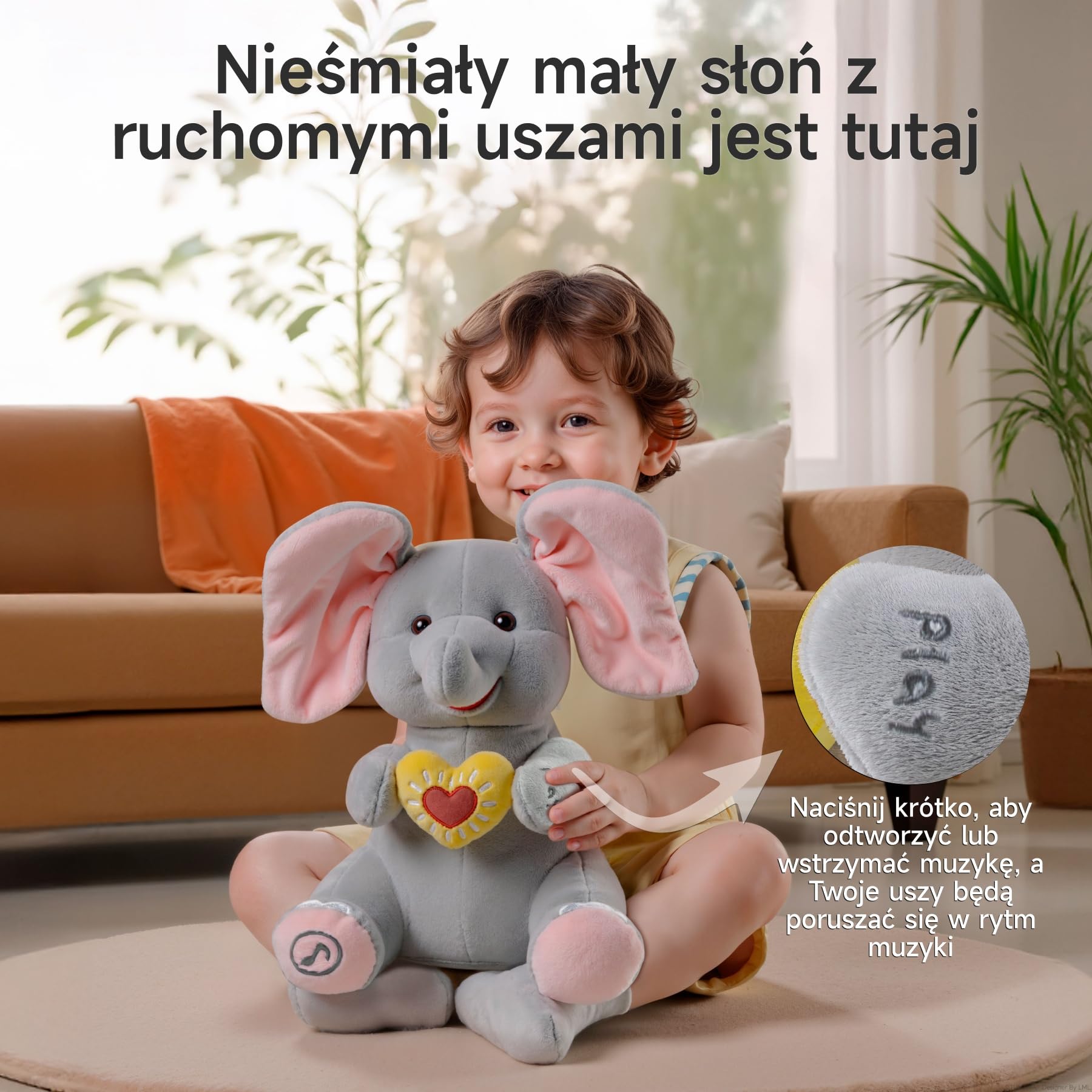 Interaktywny słoń Zabawka Pluszowa, A Kuku Pluszak, Śpiewająca Mówiąca Elektryczna Pluszowy, Prezent dla Dzieci