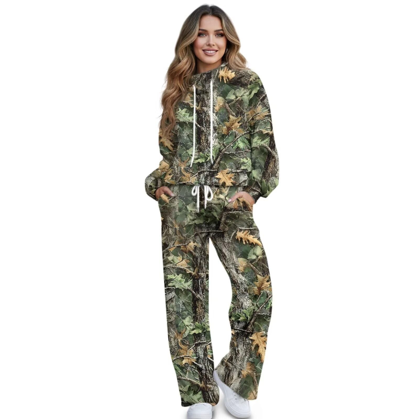 SEANATIVE Conjunto deportivo de 2 piezas para mujer, casual, cuello alto, sudadera y pantalones de pierna ancha, conjunto de chándal de gran tamaño a juego