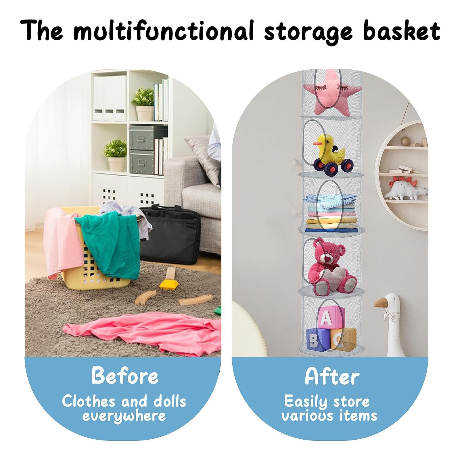 DHSWNNG 2 PCS 5 Tier Hanging Mesh Storage Net - Image 4
