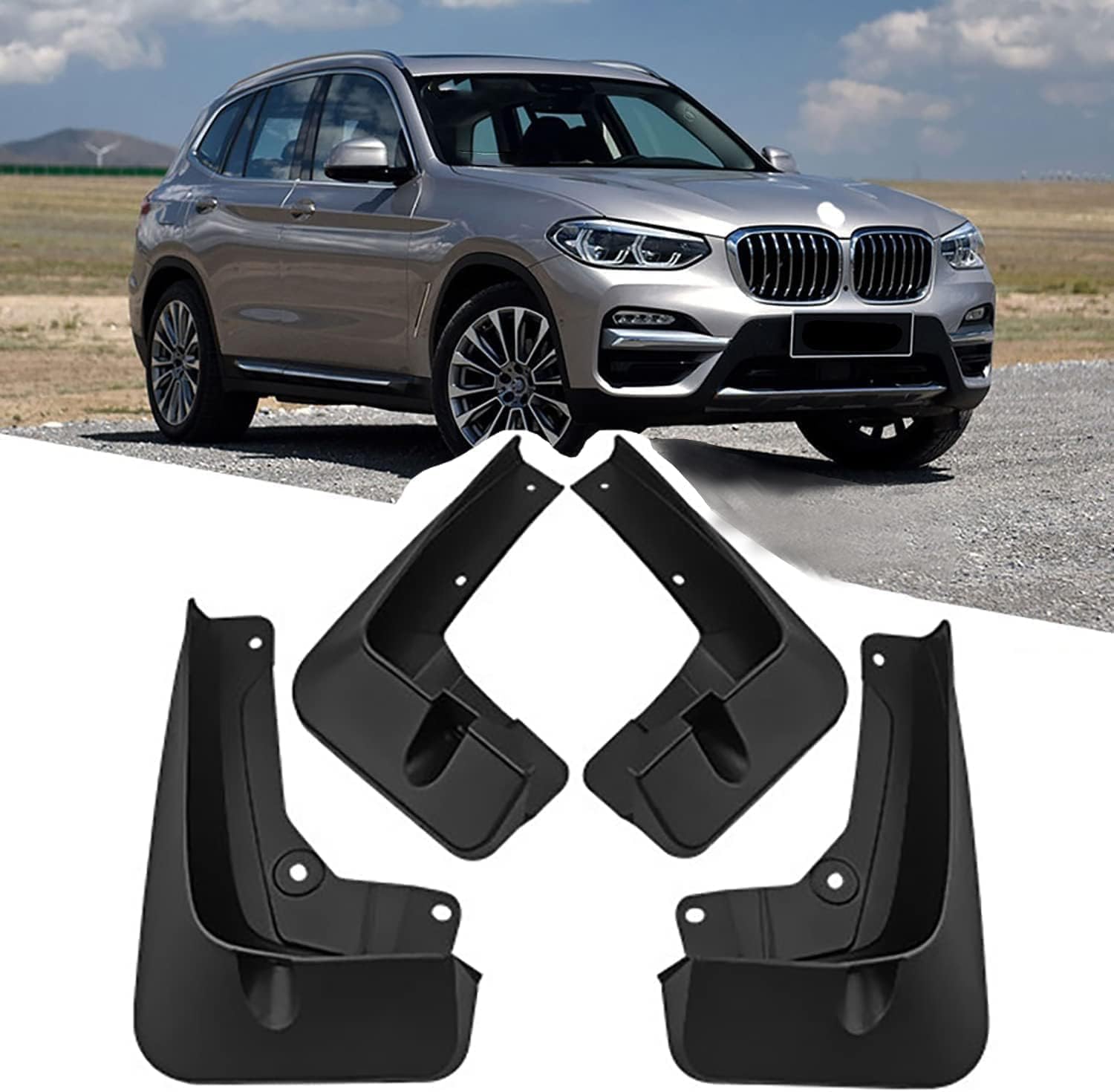 RSCBB 4 Pcs Car Mud Flaps Splash Guards for BMW X3 2018-2022, Easy Installation Mudguards Front Rear Mud Flaps Splashproof Waterproof Car Accessories