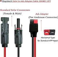 Vista 2 de Kits de paneles solares Cable de carga compatible con adaptador Anderson y conectores solares para centrales eléctricas portátiles, generadores