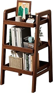 100% Solid Wood 3-Tiers Ladder Shelf, Small Bookcase, Ladder Bookshelf, ...