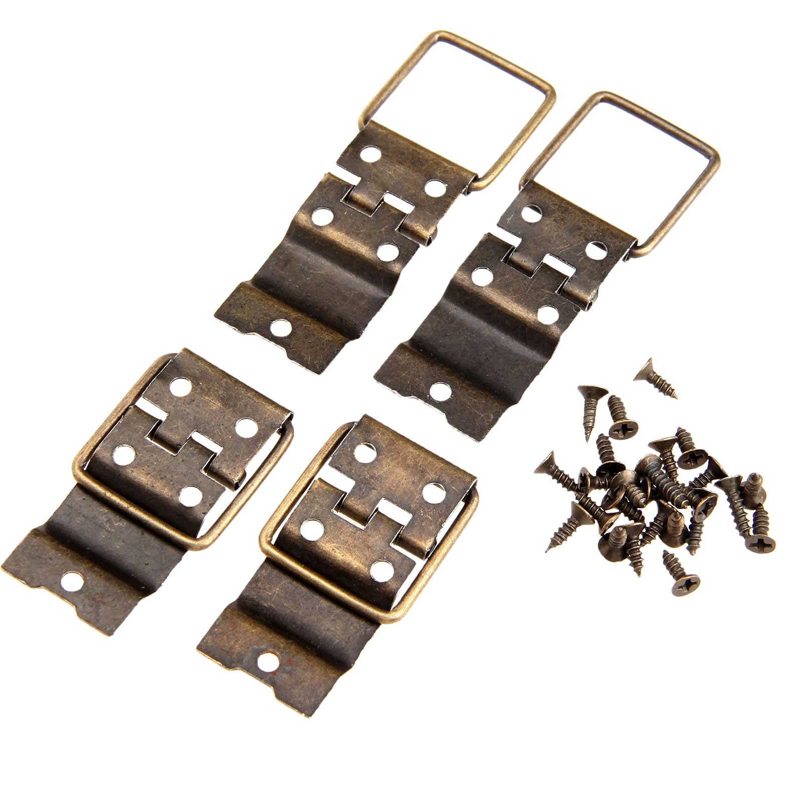 Nvsfzgiyg One Color Hinge, 4Pcs Furniture Hardware Antique Bronze Cabinet Accessories Door Drawer 38X21mm