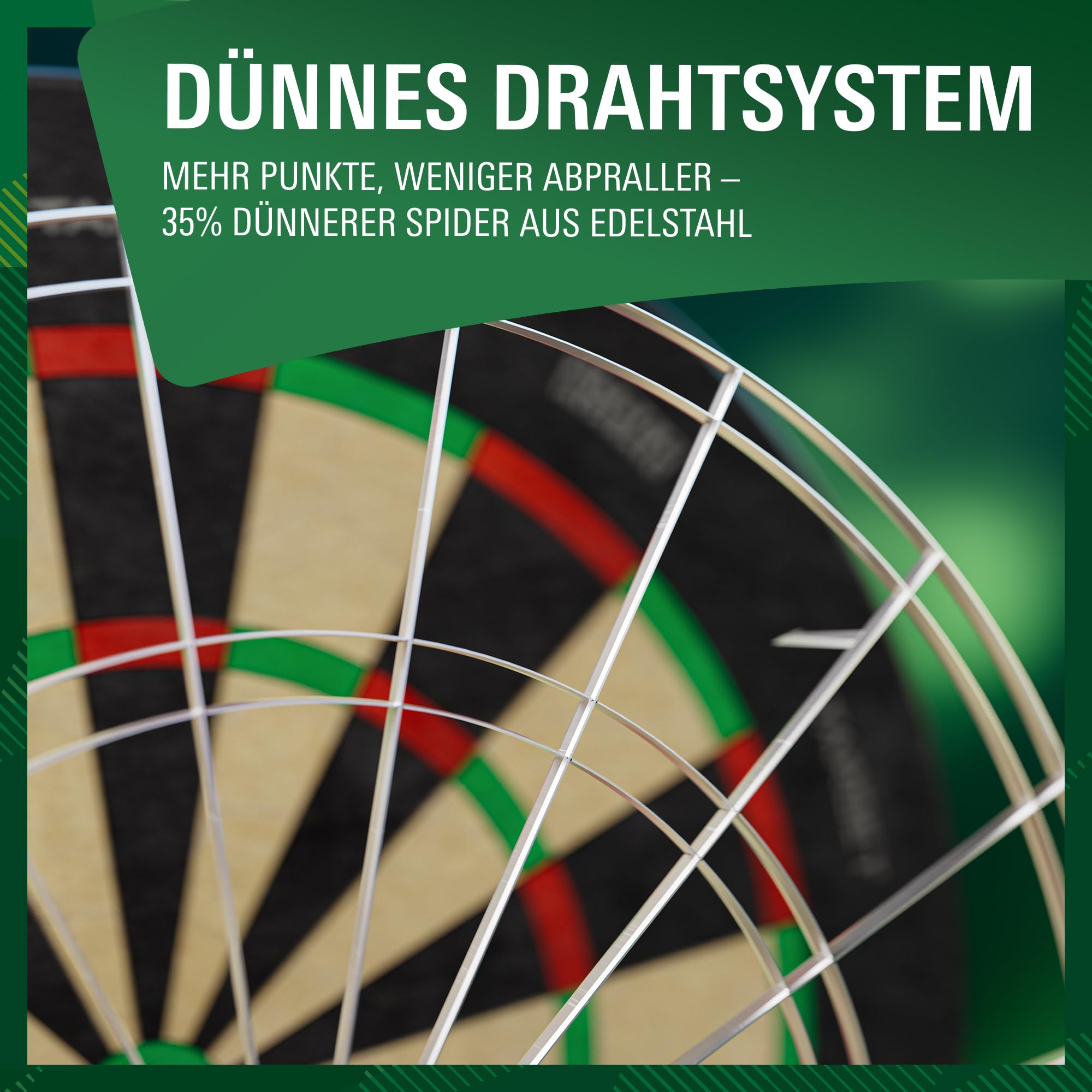 Target Darts Aspar Dartscheibe | Steel Tip Dartboard mit selbstheilendem Sisal, drehbarem Zahlenring und dünnem Draht | Turnier-Dartscheibe in Wettkampfgröße | Darts Zubehör