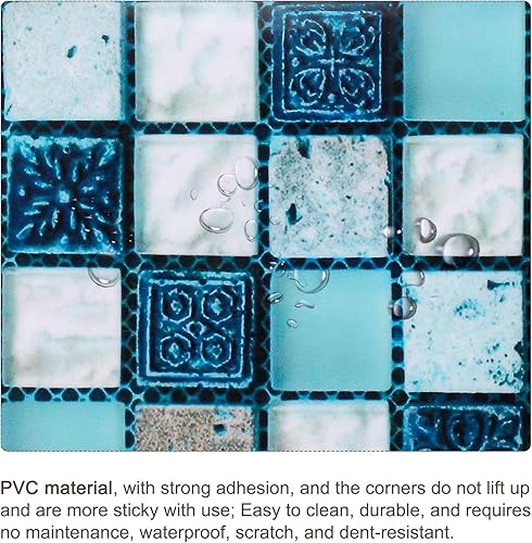 Miniatura 5 de uxcell Azulejos autoadhesivos para despegar y pegar, 25 unidades de 3.94 x 3.94 pulgadas, impermeables, tamaño pequeño, azulejos autoadhesivos,