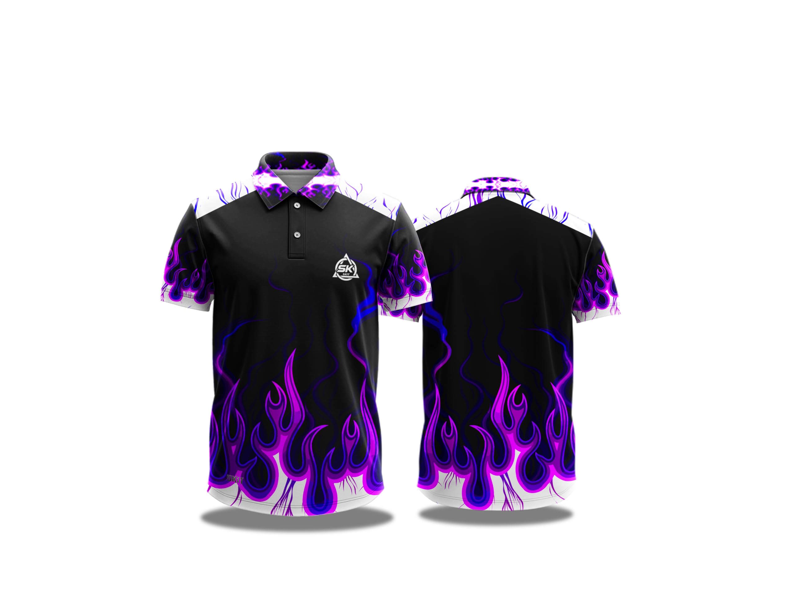 play fusion PF Sports Men's Athletic Polo Shirts Collection, Performance Half Sleeve Cricket Jerseys, Moisture Wicking Fabric, Geometric Pattern Design-picture-17