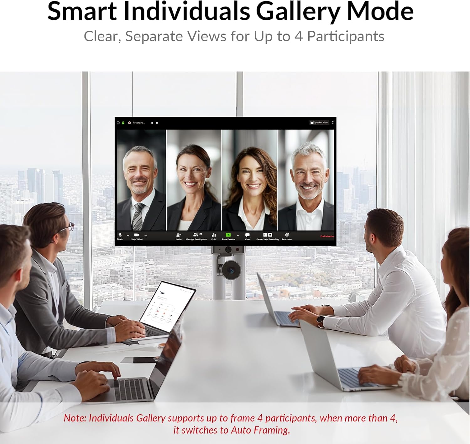 4K Conference Room Camera System, AI Auto-Tracking PTZ Camera 15x Zoom(3x Optical) with Bluetooth Speakerphone Set, 120° Wide-Angle, 16-Foot Mic Pickup, for Zoom YouTube Teams OBS and More