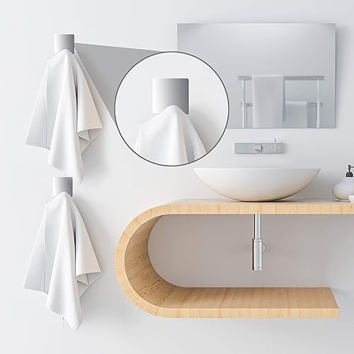 Miniatura 7 de Performore Ganchos adhesivos de pared 4 unidades  Acero inoxidable 304 resistente, impermeable y a prueba de óxido, ganchos autoadhesivos sin