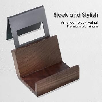 NIRVASH Walnut Controller Wall Mount, Wood Game Controller Holder Stand & Headphone Hanger, Controller & Headset Stand for Xbox, PS5, Remote, Gamer Gifts for Men (2 Pack Grey)