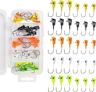Eupheng Shad Darts Crappie Jigs, ZINC-TECH Shad Shape Underspin Jig Heads 1/32oz 1/16oz 1/8oz 1/4oz for Crappie Bass Panfish Trout Perch Walleye