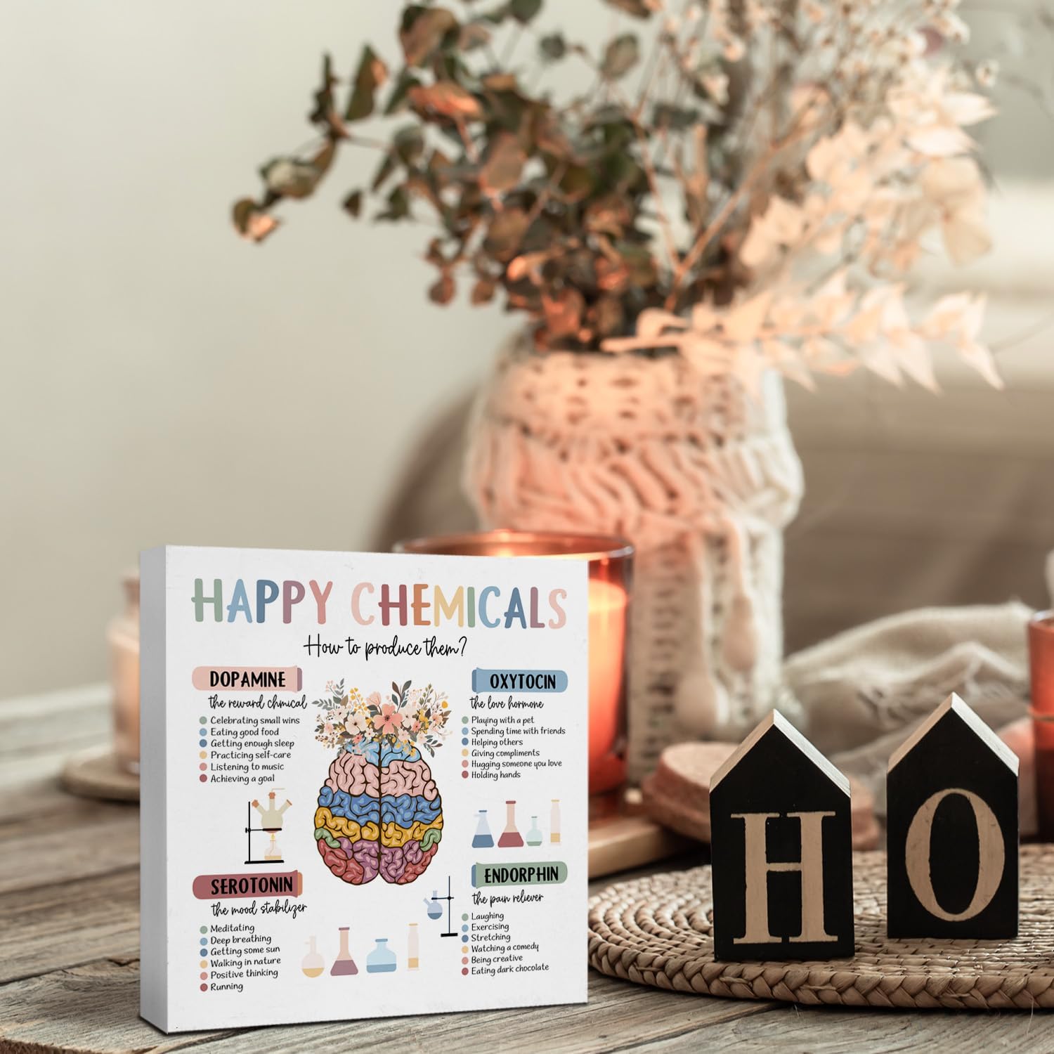 Happy Chemicals Motivational Desk Sign 8x8 Inch image 2