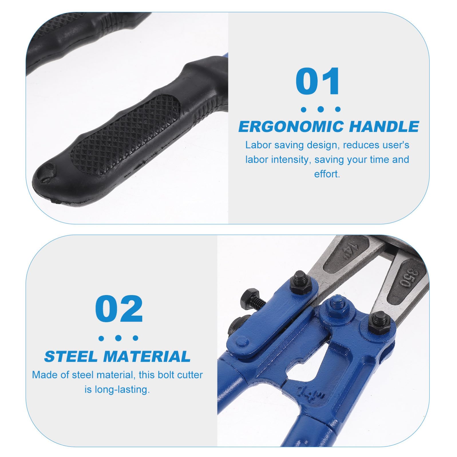 Pinza Tagliabulloni Ergonomica 14 Pollici in Acciaio Impugnatura in Gomma, Design Pesante per Varie Occasioni, Operazione Manuale