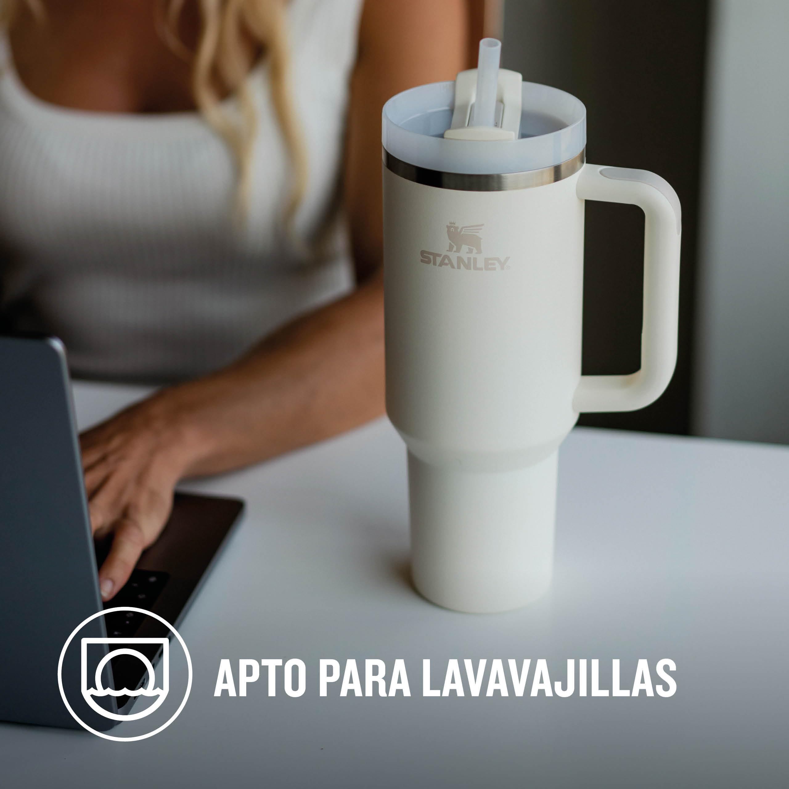STANLEY Quencher H2.0 FlowState Tumbler 1.2L - Termo Conserva el Frío 11 Horas - Helada Durante 48 Horas - Botella Agua Acero Inoxidable - Taza Termica - Vaso Termico Sin BPA - Cream Tonal