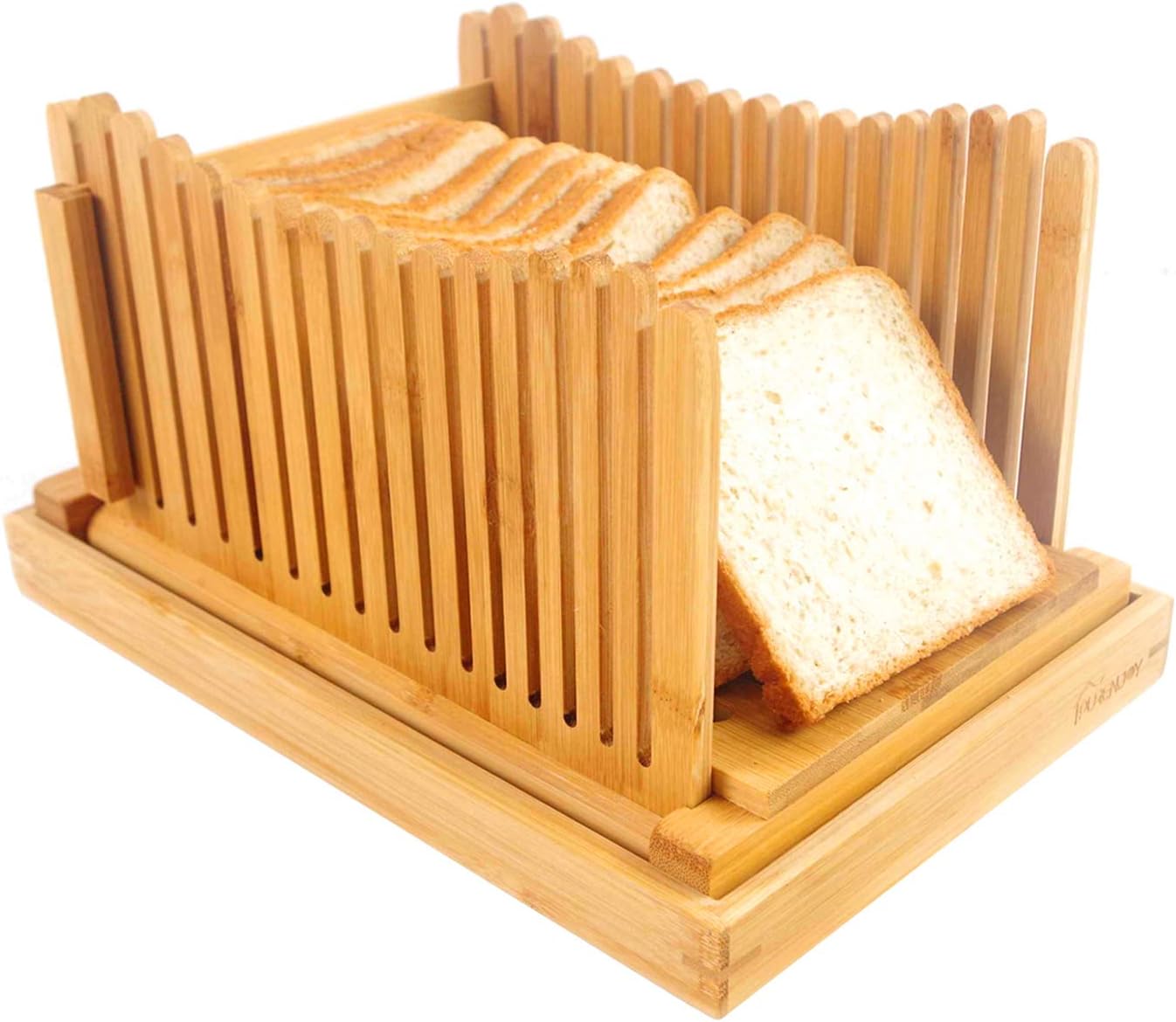 PURENJOY Bamboo Bread Slicers for Homemade Bread Foldable