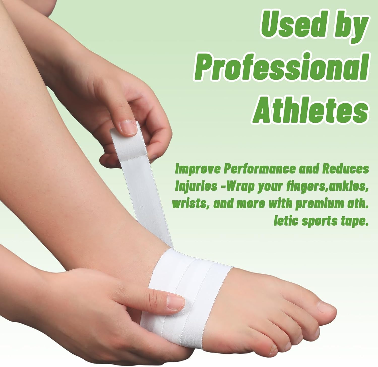 Threlaco 24 Pack Athletic Porous Tape 1" Wide x 10 Yards Standard Porous Medical Adhesive White Athletic Sports Wrist Ankle Tape for Stabilizing Supporting Muscles Gymnastics Boxing Climbing