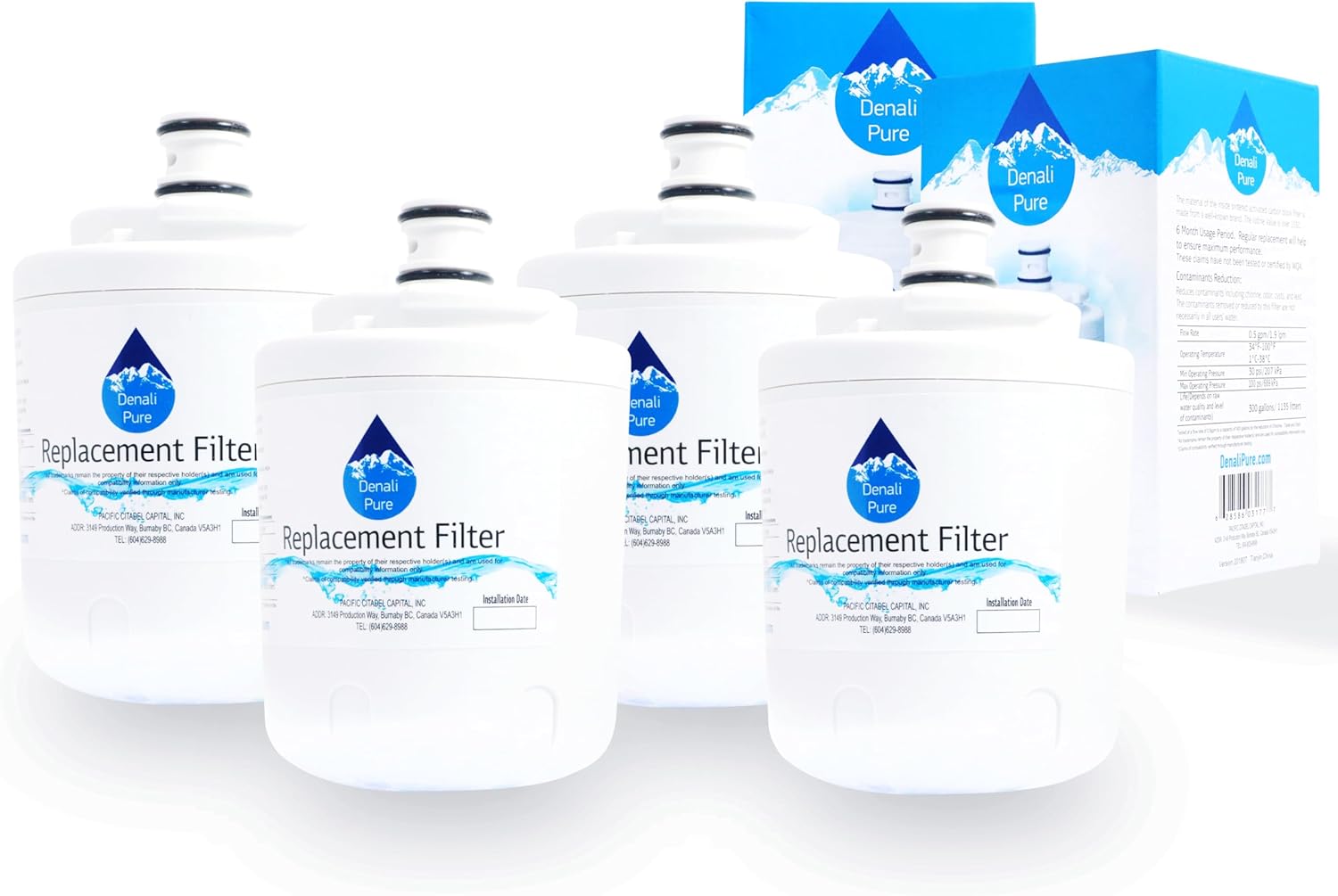 4-Pack Replacement for JCD2389GES Refrigerator Water Filter - Compatible with UKF7003 Fridge Water Filter Cartridge