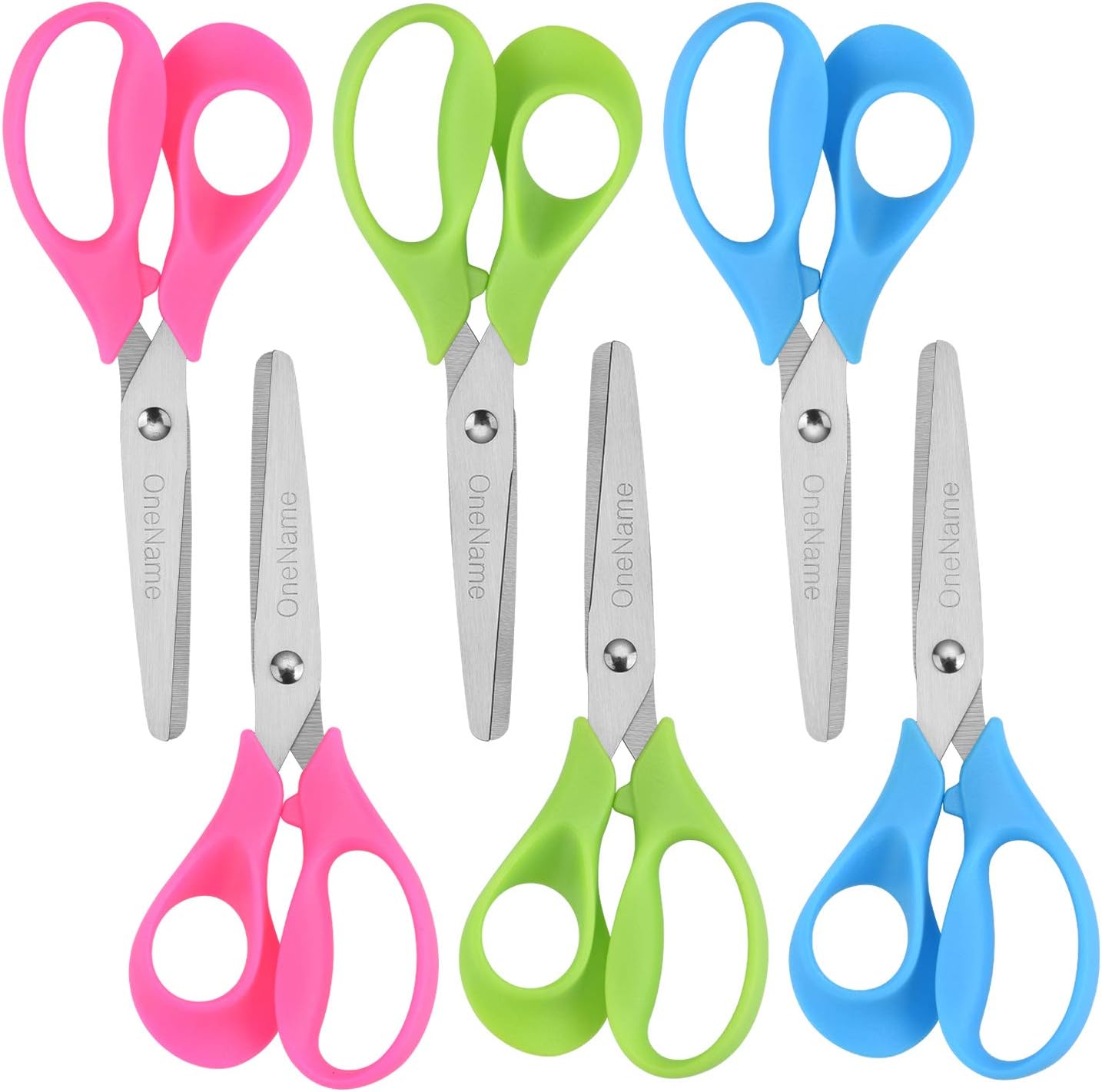 Left-Handed Kids Scissors,5 Inch Left handed Scissors for Kids,Stainless Steel Blade Comfort-Grip Handles Safety Children Lefty Kid Scissor,Great for School,Classroom,Arts,Home 6 Pack