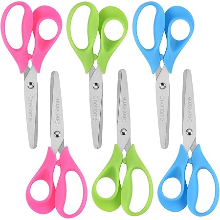Amazon Com Onename Left Handed Kids Scissors 6 Pack 5 Inch Left Hand Scissors For Child School Student Scissors Stainless Steel Sharp Blade Soft Comfort Grip Handles Blunt Lefty Safety Scissors For Kids Scissor Home Improvement