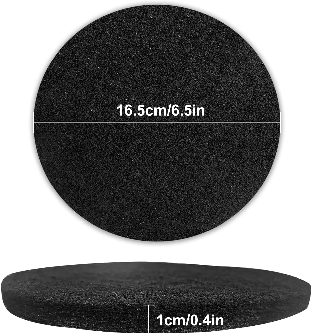 Eagles Kitchen Compost Bin Charcoal Filter, (10PCS, D 6.5in,T 0.4in) Charcoal Filters for Kitchen Compost Bin Pail, Round Activated Carbon Filter Bio Bucket Filter for Compost Bin Universal Size