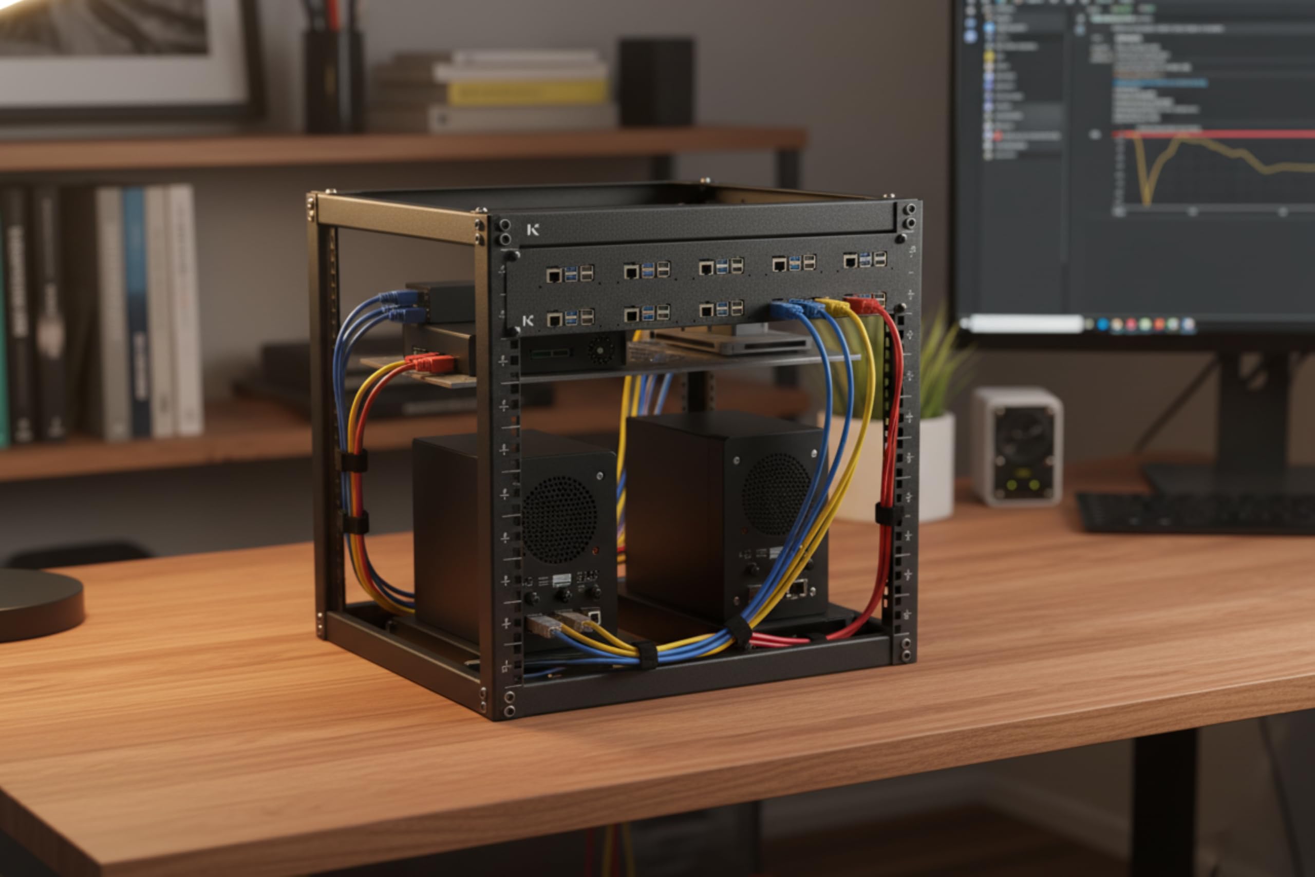KKSB Pannello rack 2U per Raspberry Pi da 19-inch (19"), contiene 10 schede, supporta cappelli e dispositivo di raffreddamento ufficiale Raspberry Pi