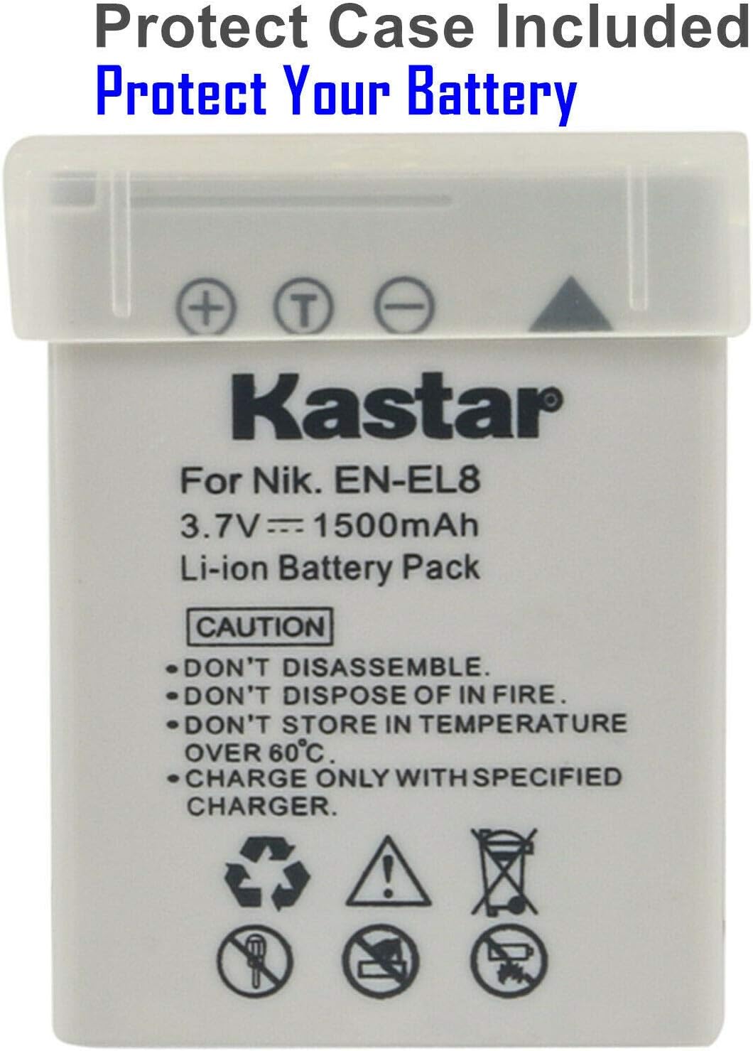 Kastar 4-Pack Battery and AC Wall Charger Replacement for Nikon Coolpix S7c, Coolpix S8, Coolpix S9, Coolpix S50, Coolpix S50c, Coolpix S51, Coolpix S51c, Coolpix S52, Coolpix S52c Camera