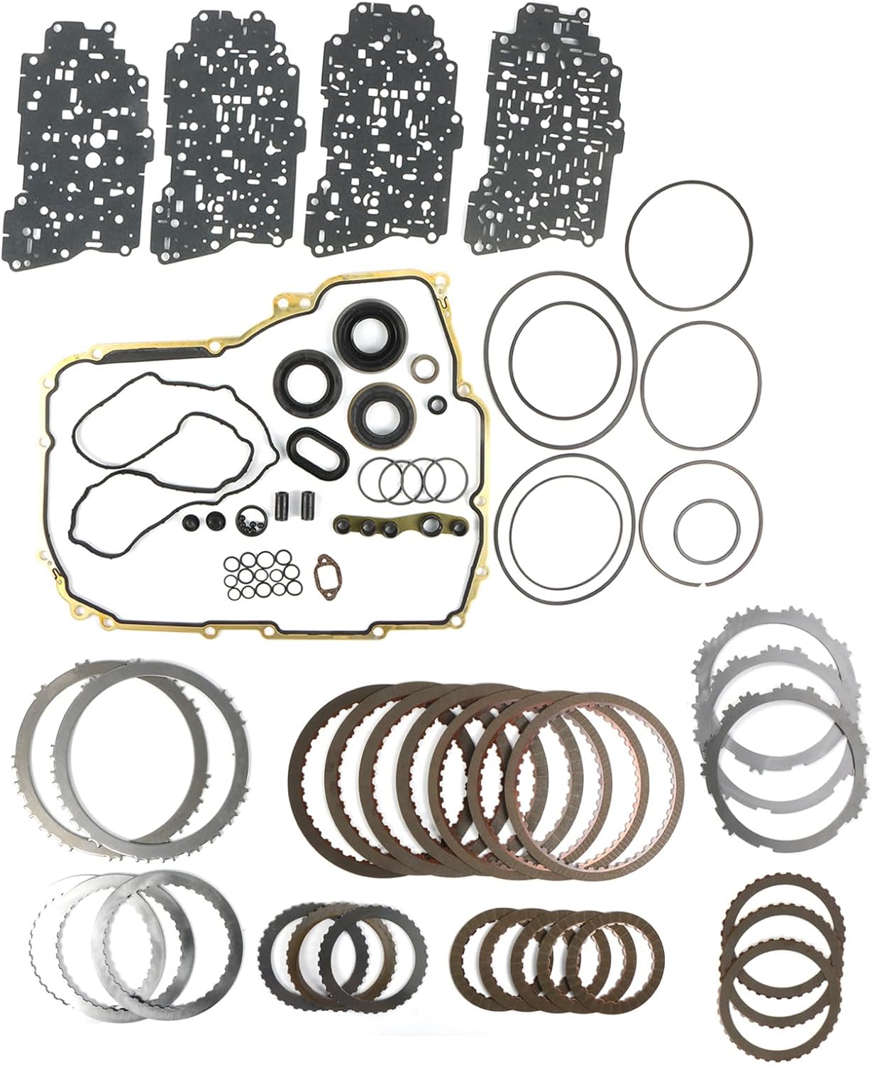 6T40E 6T45E Transmission Master Rebuild Kit w/Friction Plates Fits for Buick LaCrosse 10-11, Chevy Captiva Sport/Cruze/Equinox/Malibu 10-11, Pontiac G6 08-09 Replace OE 6T40E 6T45E