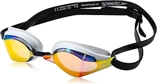 Speedo Speed Socket 2.0 Mirrored Swim Goggles - Anti-Fog, UV Protection, Custom Fit, Low-Profile for Racing