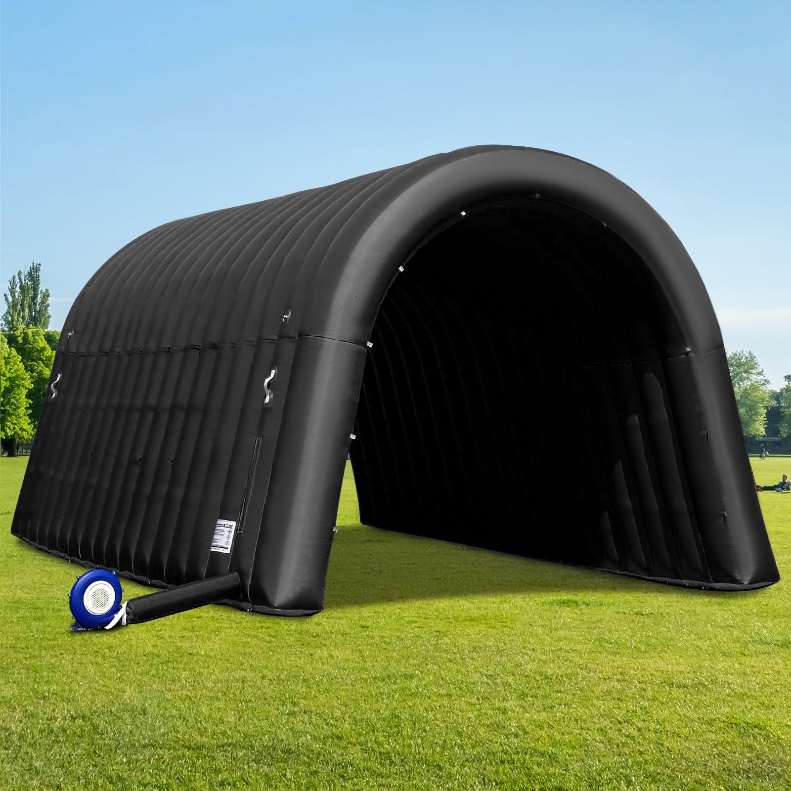 OZIS 20FT Inflatable Tunnel Sports Tunnel Entrance with Installed Blower Inflatable Tunnel Tent for Business Advertising Event Exhibition Promotion,Street,Shop,Supermarket,School(Black 20x10x10FT)