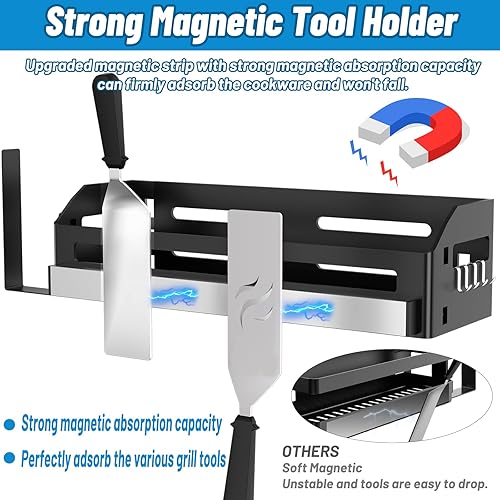 Miniatura 4 de Organizador de parrilla para parrillas Blackstone de 17"/22"/28"/36"/Carrito de preparación, accesorios de parrilla Blackstone que ahorran espacio,