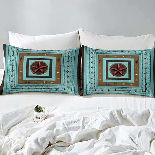 Miniatura 4 de Funda de edredón roja del oeste de Texas, con diseño de estrella de Texas exótica, funda de edredón de calavera de toro, regalos de vaqueros, juegos