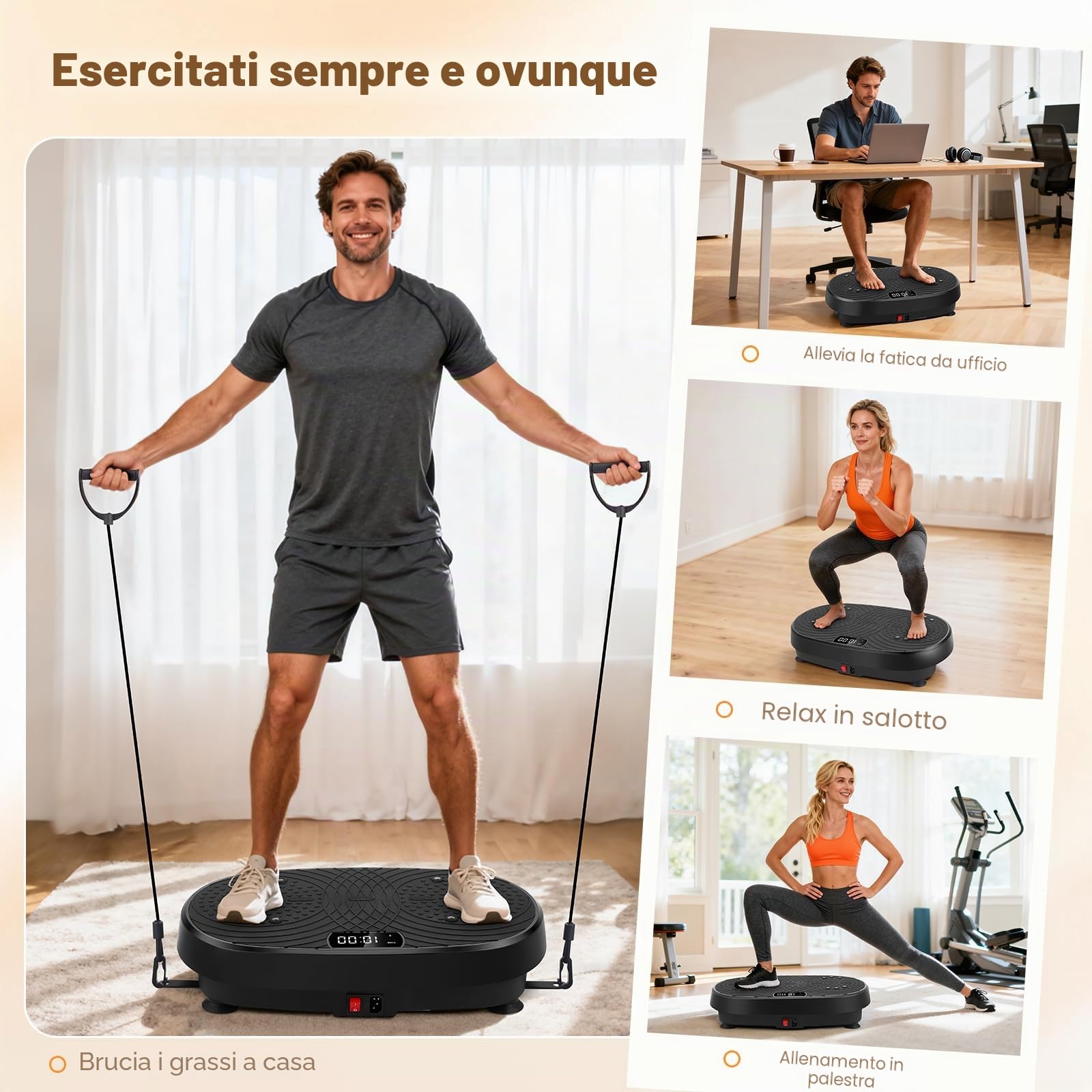 Pedana Vibrante Dimagrante, Vibration Plate Lymphatic, Piastra vibrante per Lipedema la Costruzione e la Modellazione Muscolare, 120 Livelli di Intensità Casa Antiscivolo con Bluetooth & Telecomando