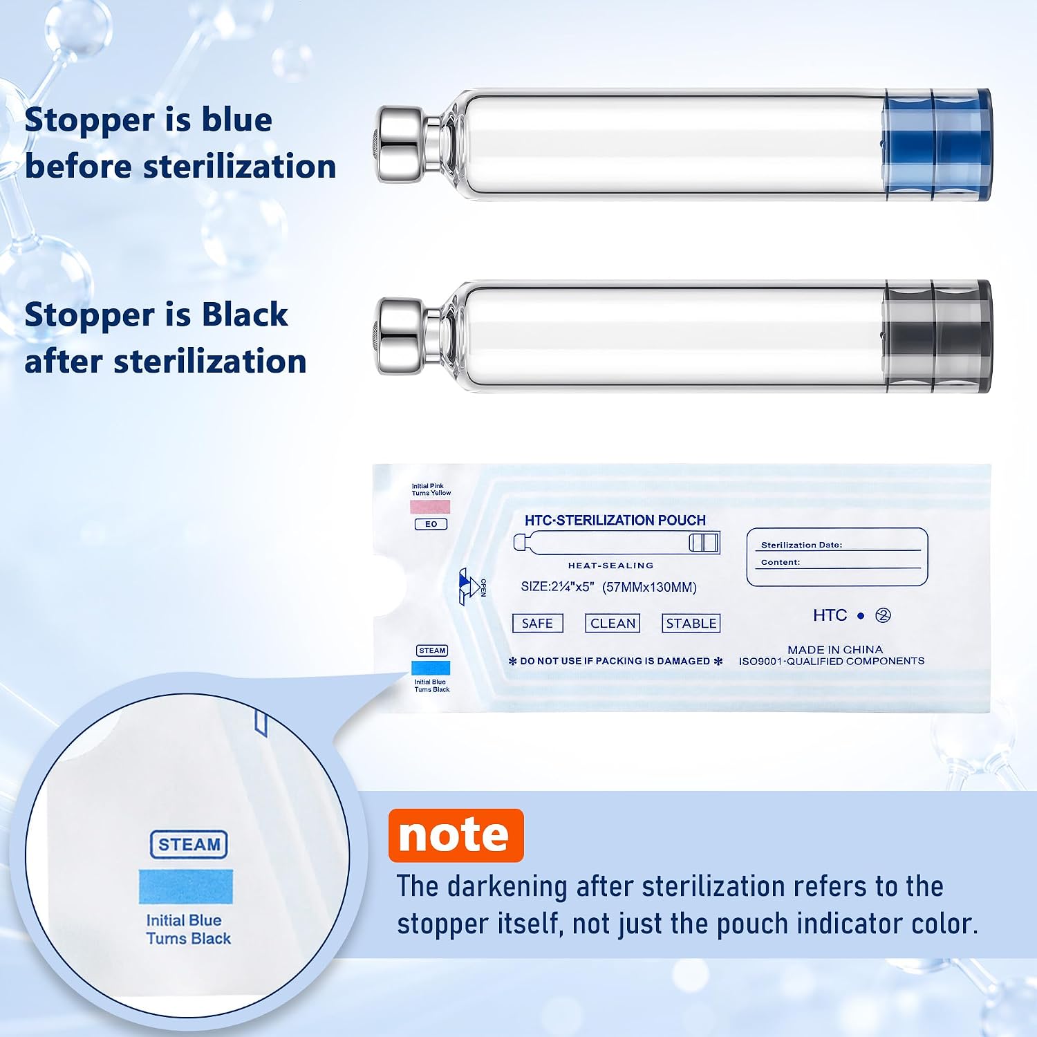 3ml Empty Glass Cartridges, 50 Pack – Individually Sealed, Sterilized, 11mm Stopper, for Standard Cartridge Systems