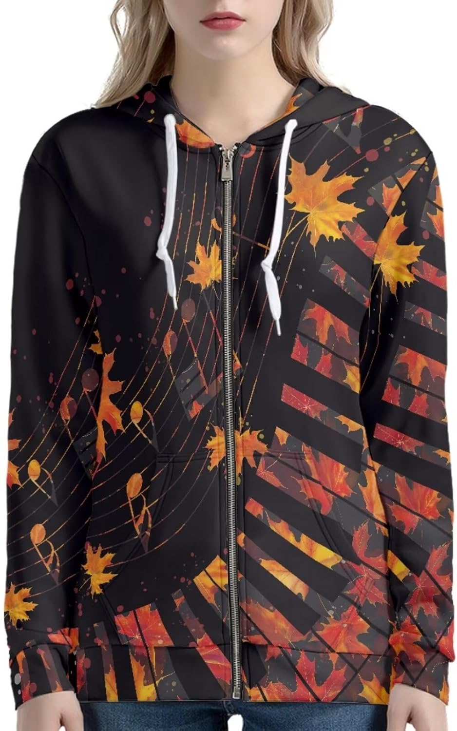 SYtrade Womens Full Zip Up Hoodies Long Sleeve Fall Jackets Zipper Novelty Sweatshirts
