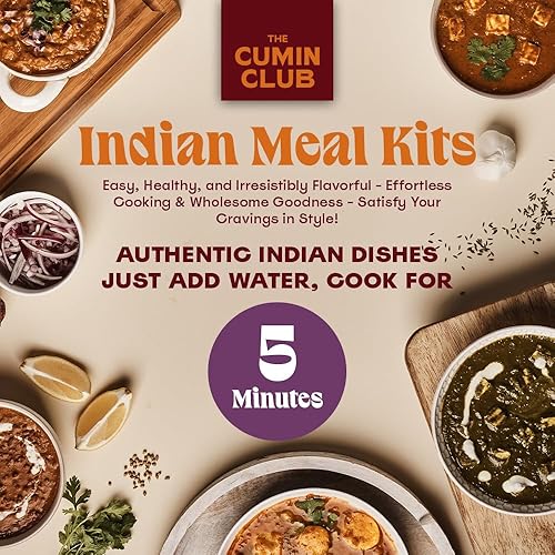 Miniatura 3 de The Cumin Club Paquete variado 8 comidas indias auténticas Listo en 5 minutos, solo agrega agua Totalmente natural, sin conservantes Apto para